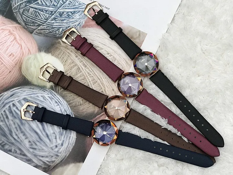Rhombus-shaped Mirror Women's Watch