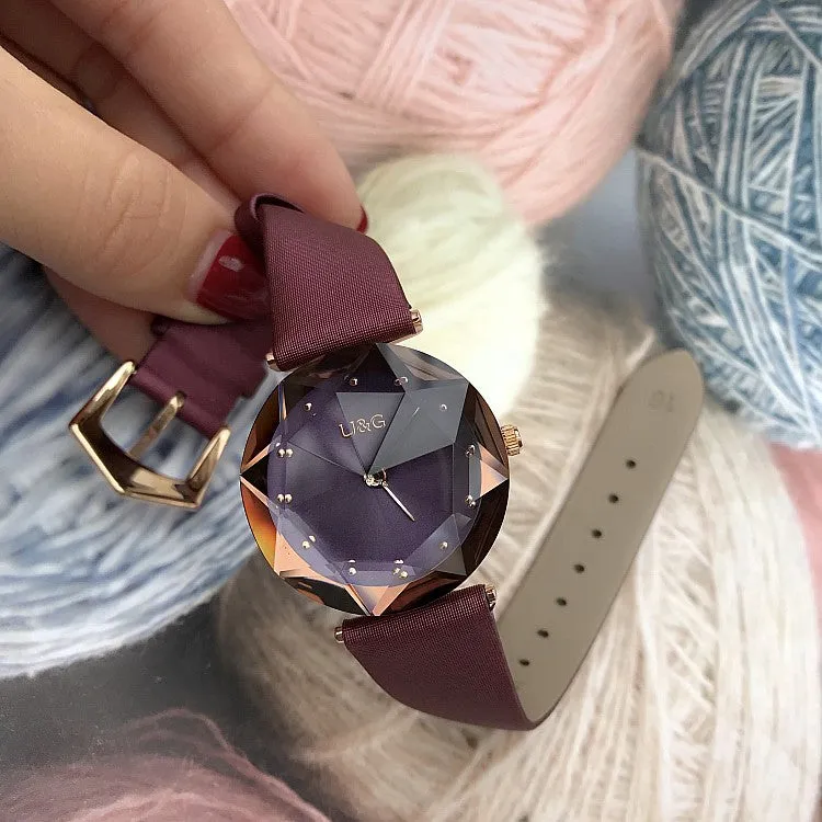 Rhombus-shaped Mirror Women's Watch