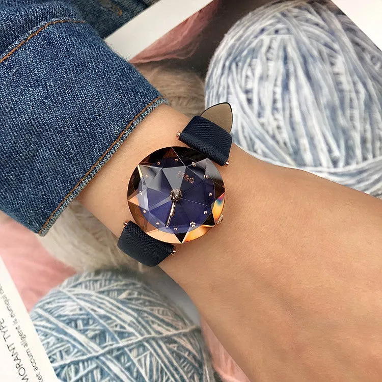 Rhombus-shaped Mirror Women's Watch