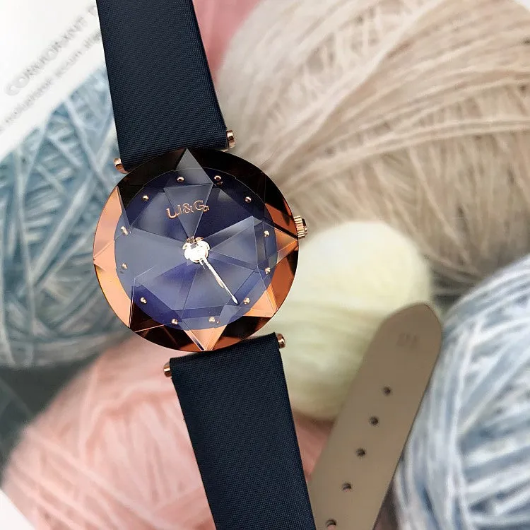 Rhombus-shaped Mirror Women's Watch