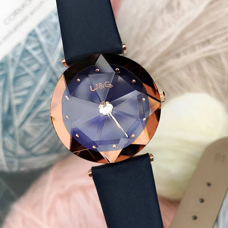 Rhombus-shaped Mirror Women's Watch