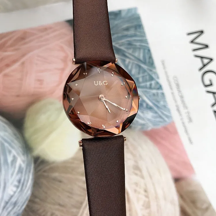 Rhombus-shaped Mirror Women's Watch