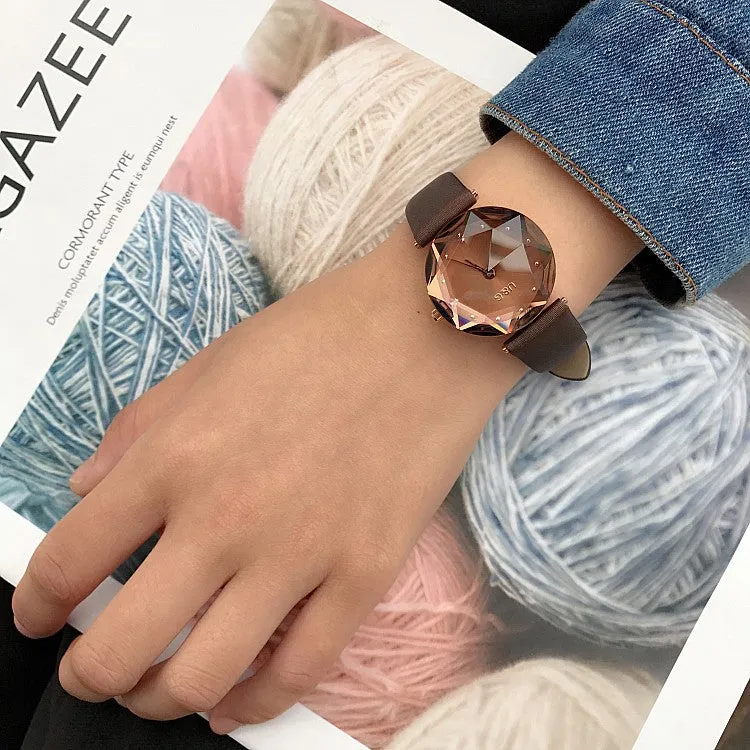 Rhombus-shaped Mirror Women's Watch
