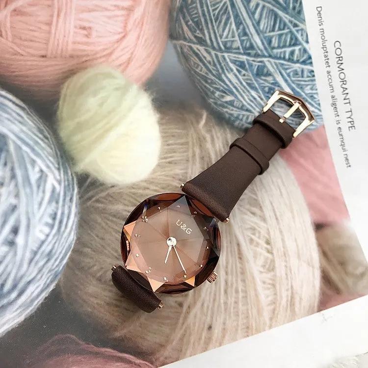 Rhombus-shaped Mirror Women's Watch