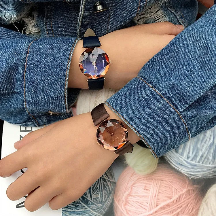 Rhombus-shaped Mirror Women's Watch