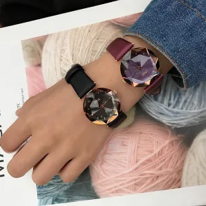 Rhombus-shaped Mirror Women's Watch