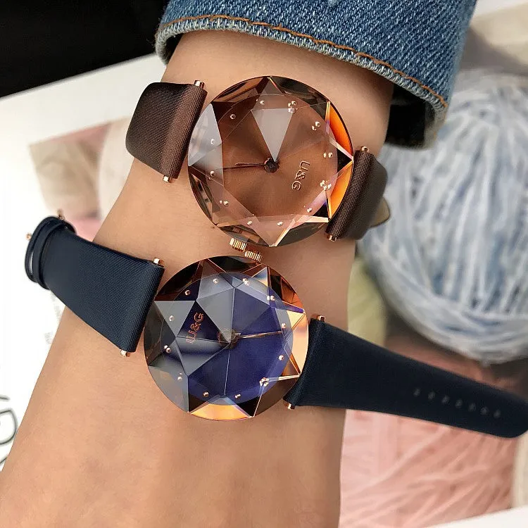 Rhombus-shaped Mirror Women's Watch