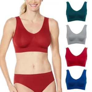 Rhonda Shear 4 Pack Women's Seamless Leisure Ahh Bras