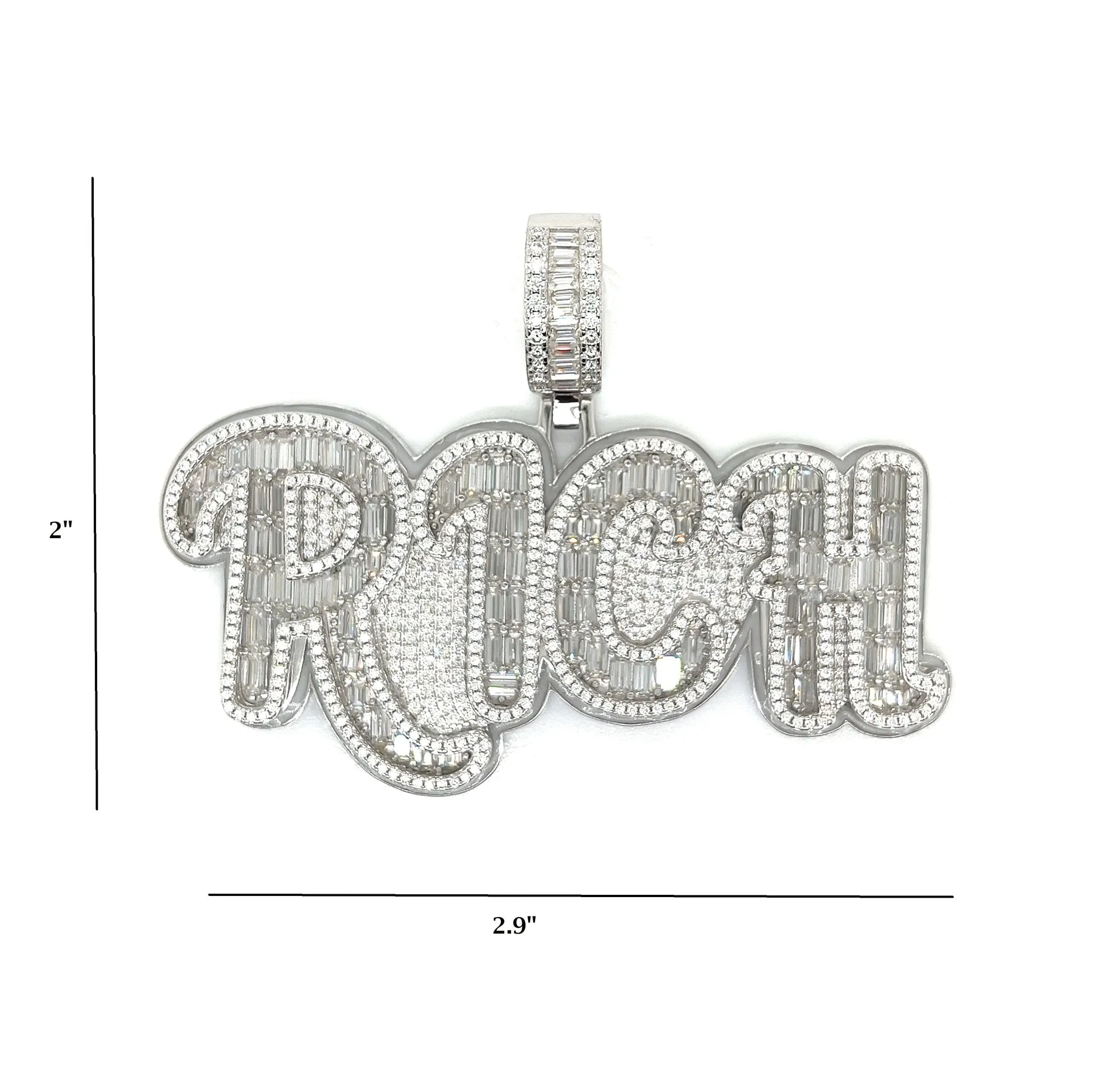 Rich Glow in the Dark Lab-Created Moissanite Sterling Silver Charm Pendant - M416309