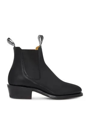 R.M. Williams Lady Yearling Boot - D Fit - Black - Rubber Sole