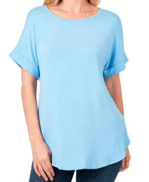 Rolled Short Sleeve Top