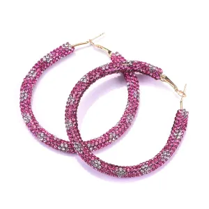 Rose Cubic Zirconia & 18K Gold-Plated Hoop Earrings