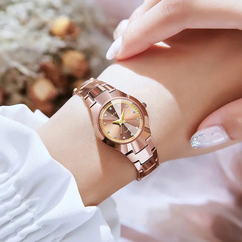 Rose Gold Tungsten Steel Strap Women's Watch