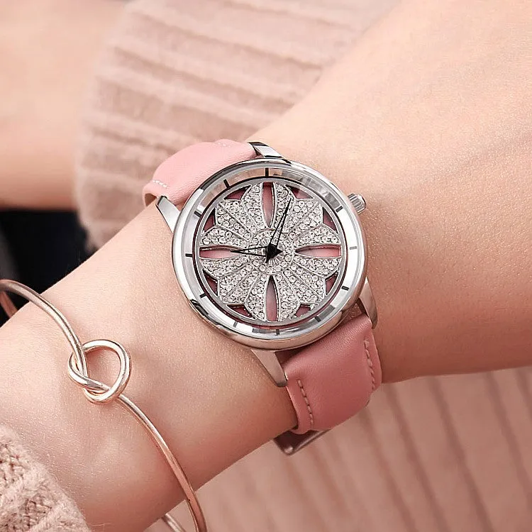 Rotatable Dial Hallow Women's Watch