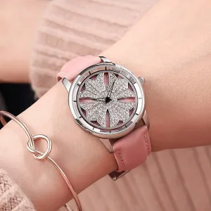 Rotatable Dial Hallow Women's Watch