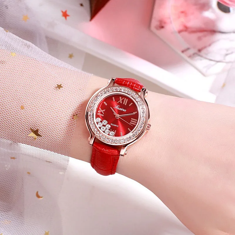 Rotatable Diamond Dial Women's Watch