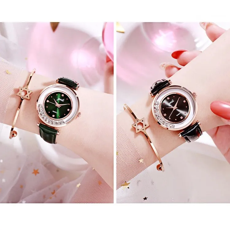Rotatable Diamond Dial Women's Watch