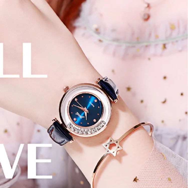 Rotatable Diamond Dial Women's Watch