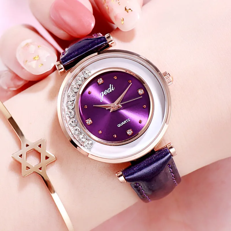 Rotatable Diamond Dial Women's Watch