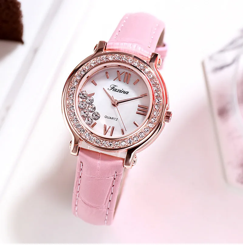 Rotatable Diamond Dial Women's Watch