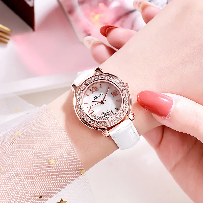 Rotatable Diamond Dial Women's Watch