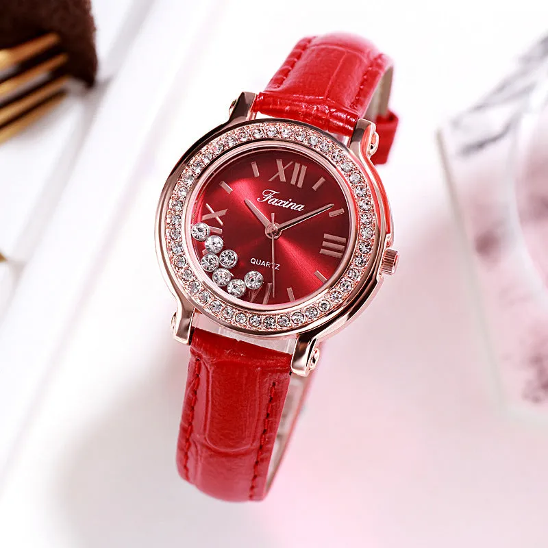 Rotatable Diamond Dial Women's Watch