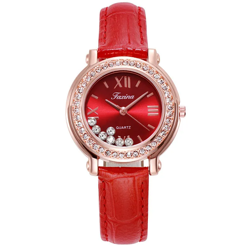 Rotatable Diamond Dial Women's Watch