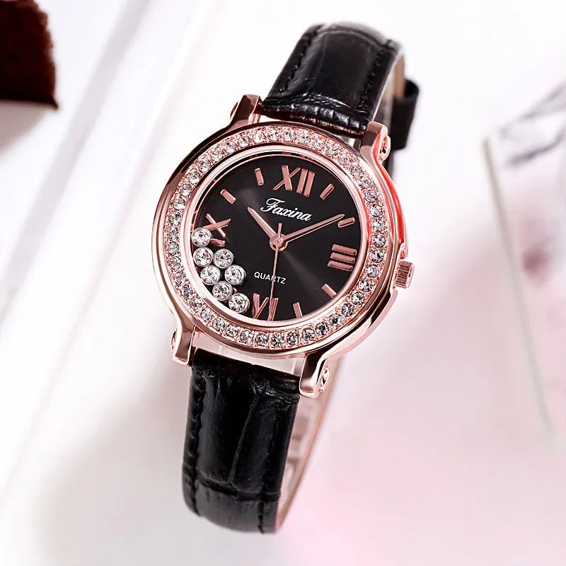Rotatable Diamond Dial Women's Watch