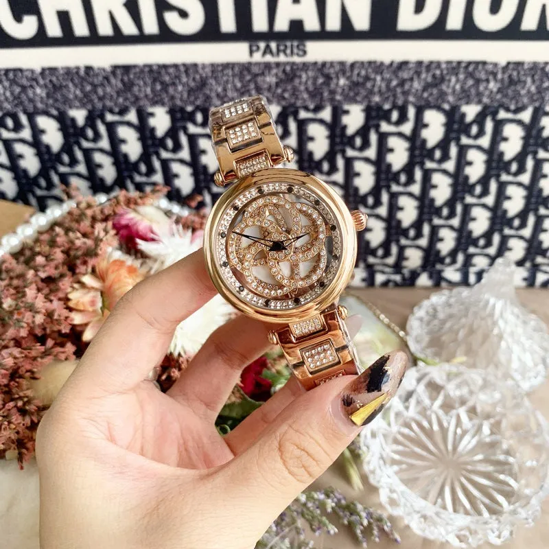 Rotatable Hollow Women's Watch