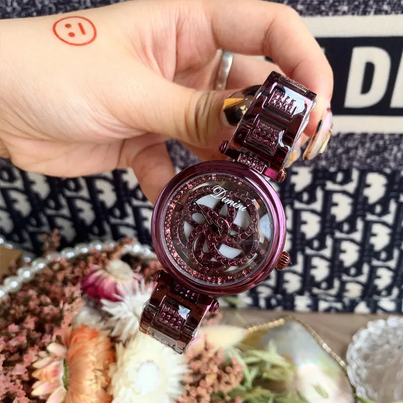 Rotatable Hollow Women's Watch
