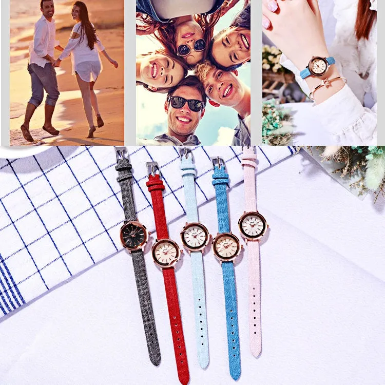 Round Dial Ultra-thin Strap Women's Watch