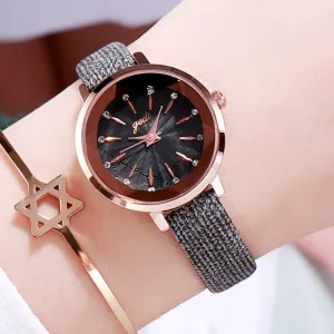 Round Dial Ultra-thin Strap Women's Watch