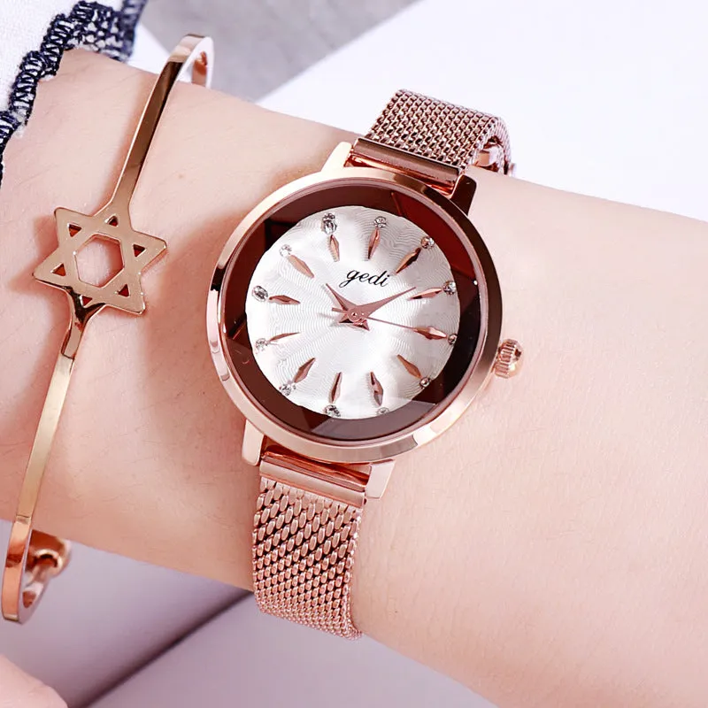 Round Dial With Scale Women's Watch
