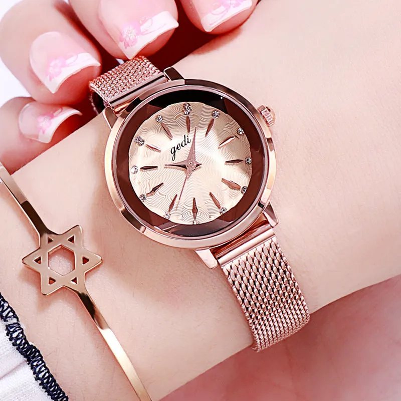 Round Dial With Scale Women's Watch