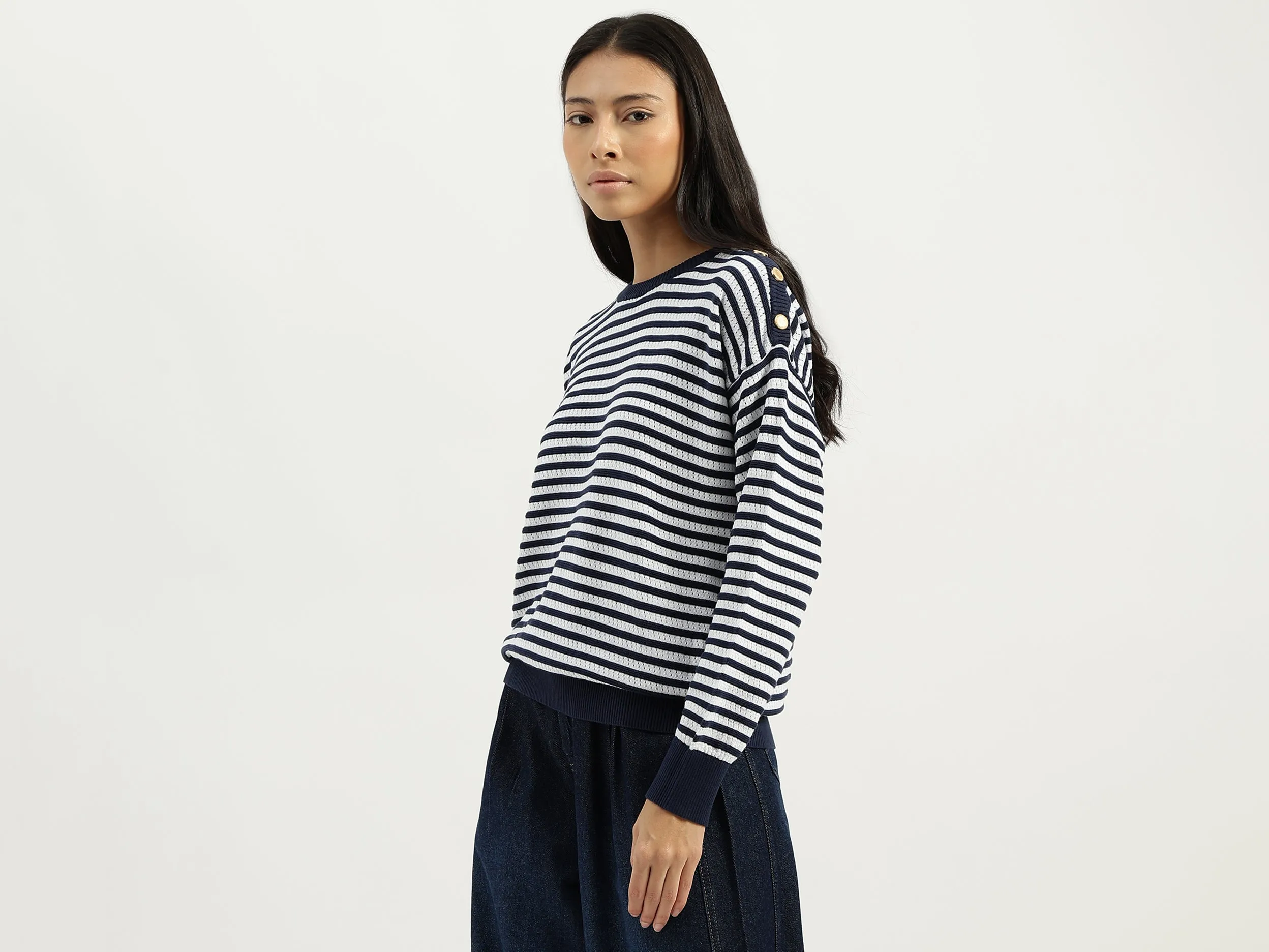Round Neck Striped Top