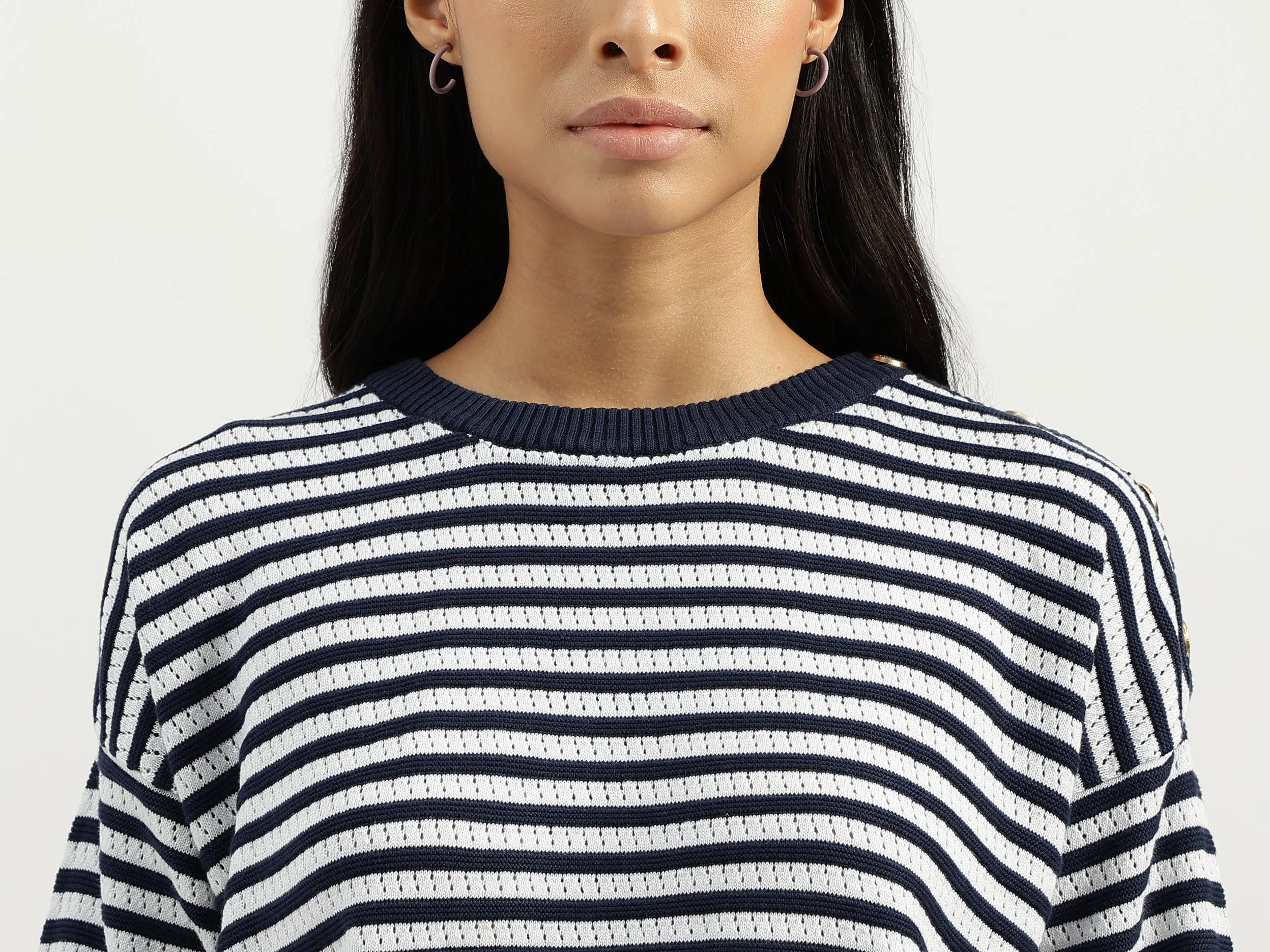 Round Neck Striped Top
