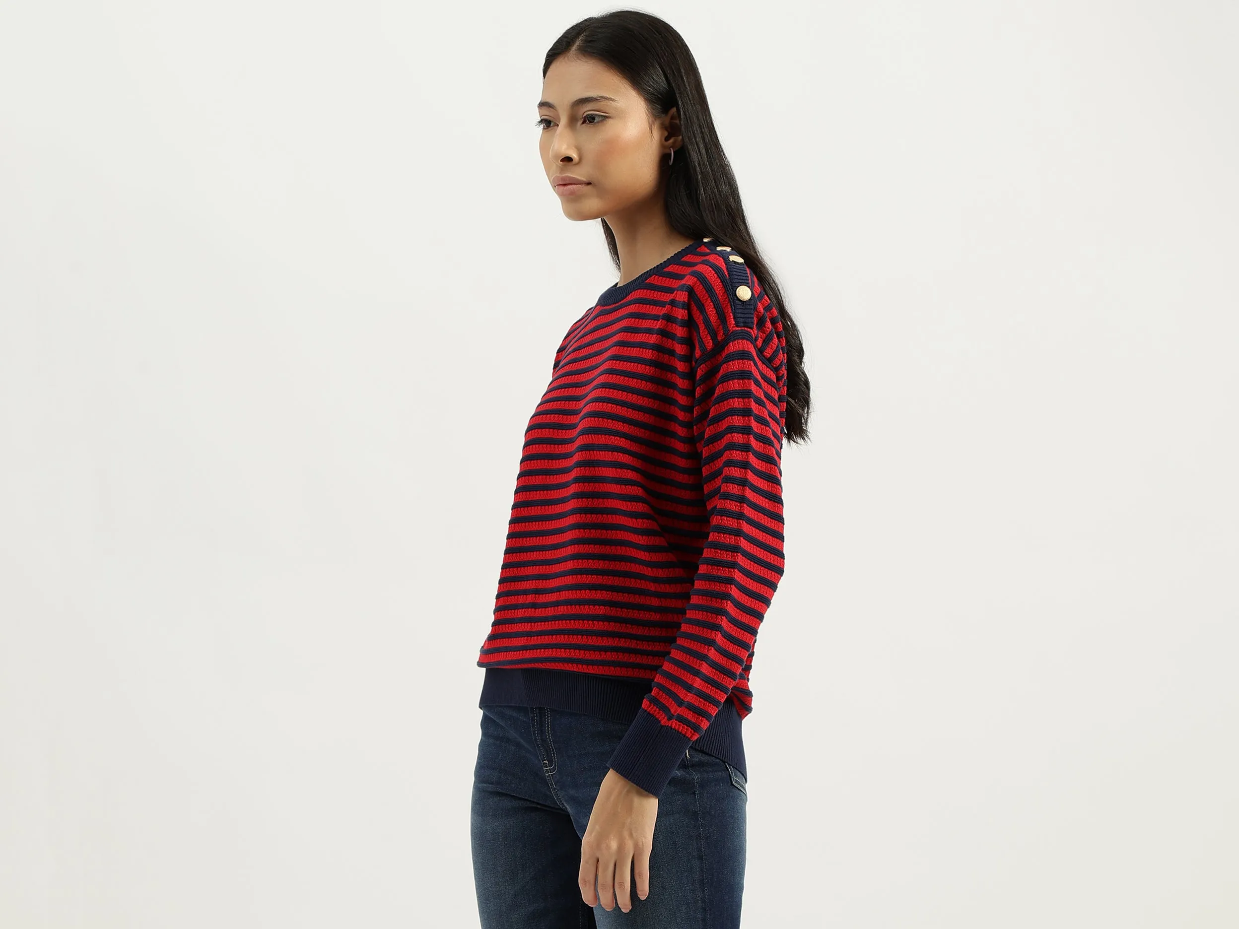 Round Neck Striped Top