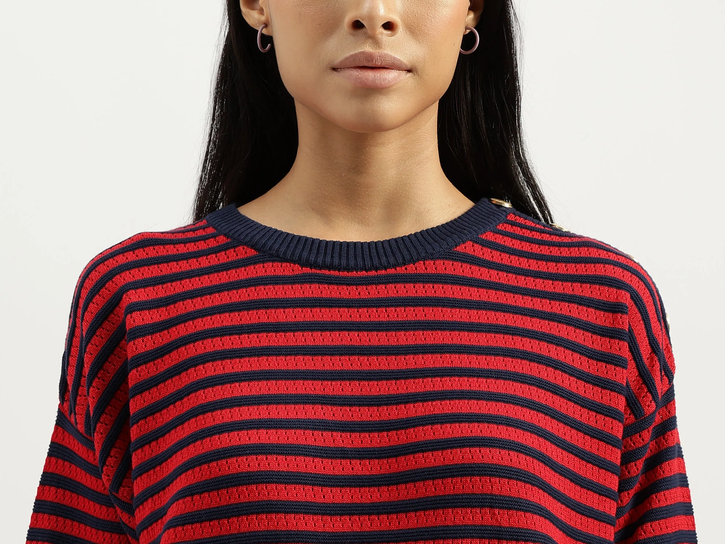 Round Neck Striped Top