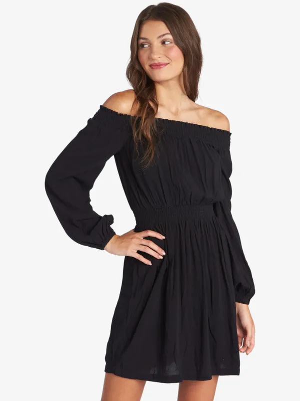 Roxy Womens Dream Escape Woven Off The Shoulder Dress