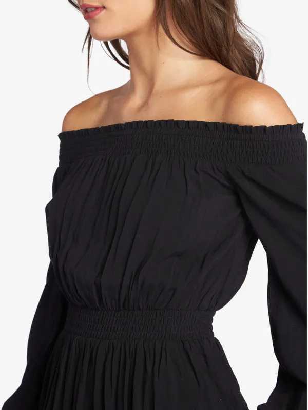 Roxy Womens Dream Escape Woven Off The Shoulder Dress