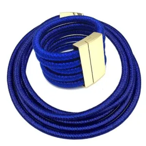 Royal Blue Necklace And Bracelet Sets With Magnetic Clasp Celebrity Inspired