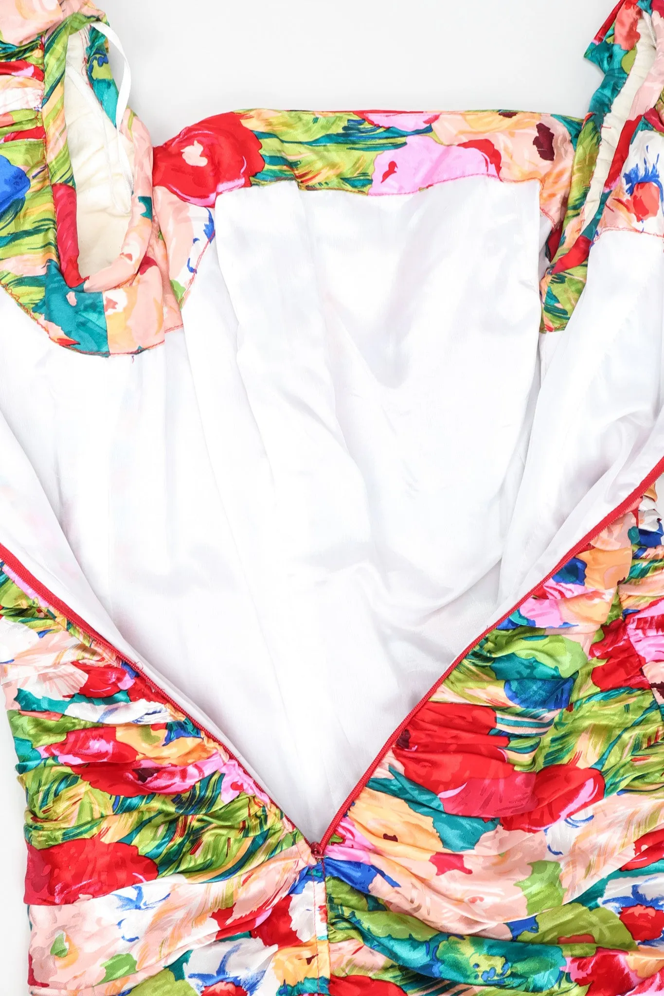 Ruched Floral Puff Dress
