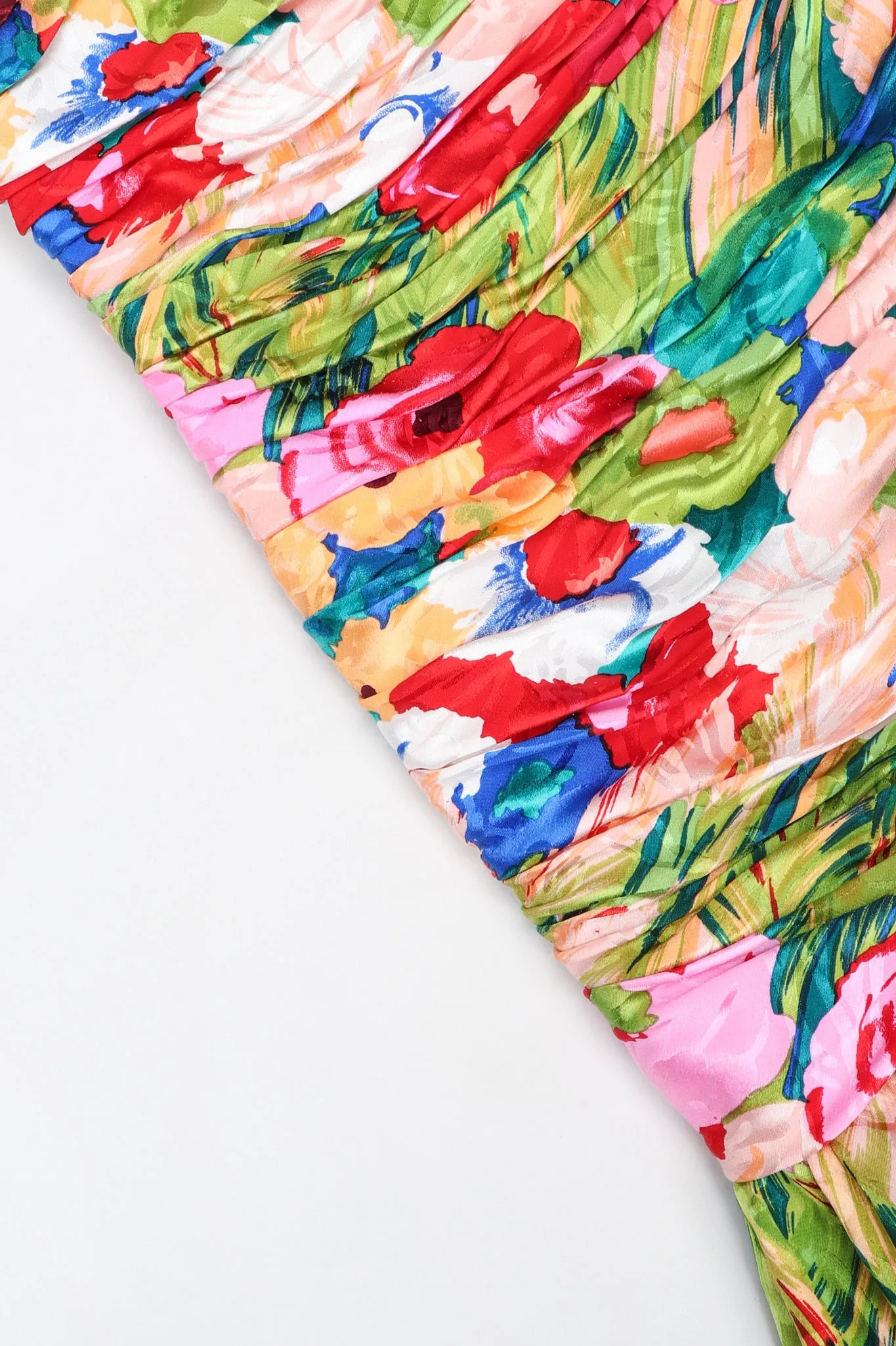 Ruched Floral Puff Dress