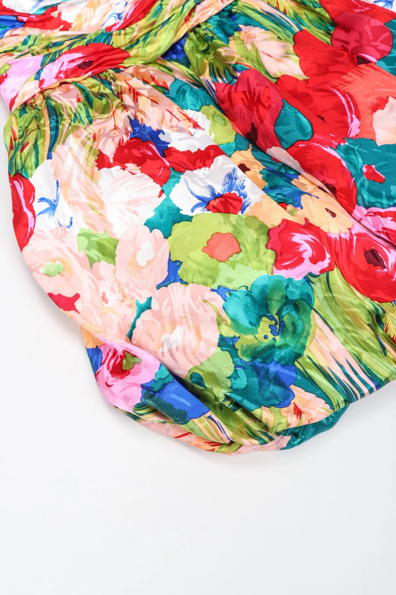 Ruched Floral Puff Dress