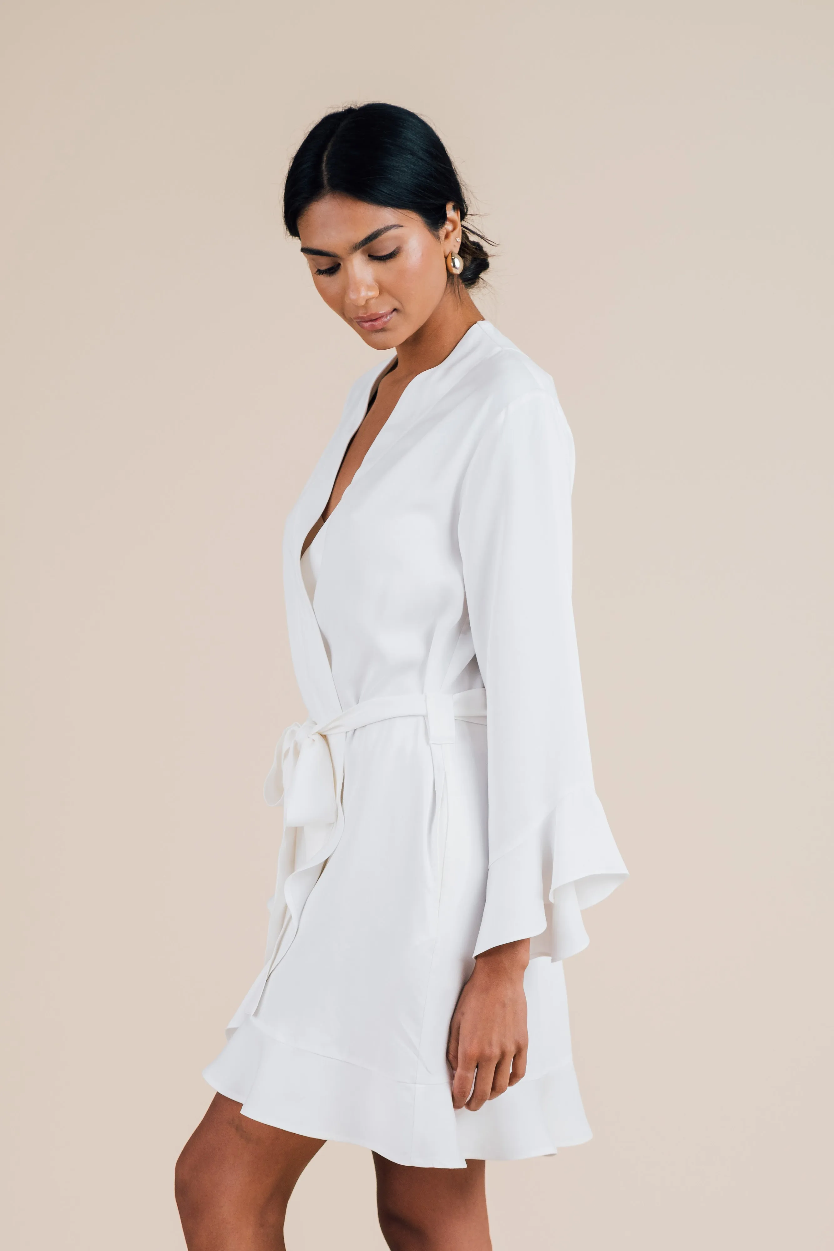 Ruffle Robe - Cloud
