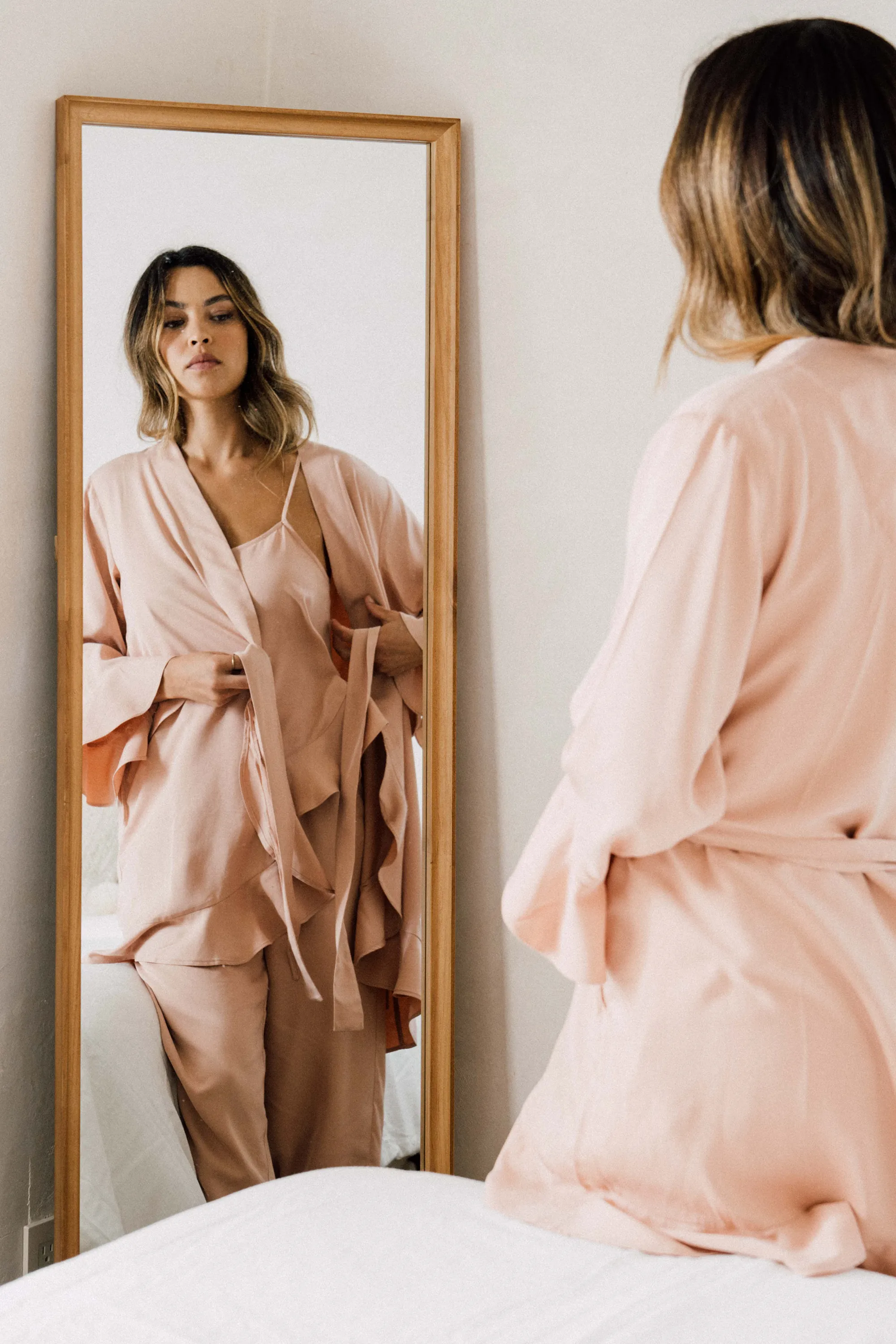 Ruffle Robe - Dusty Sunrise