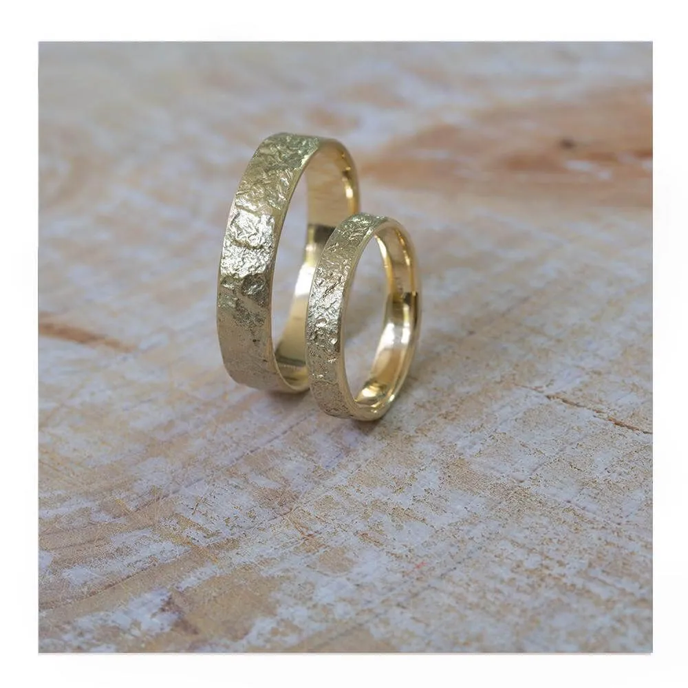 Rustic Gold Bands, 5mm, 3mm