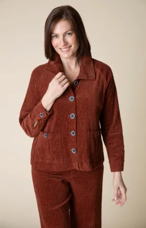 Rustic Stretch Cord Cargo Jacket - Ginger