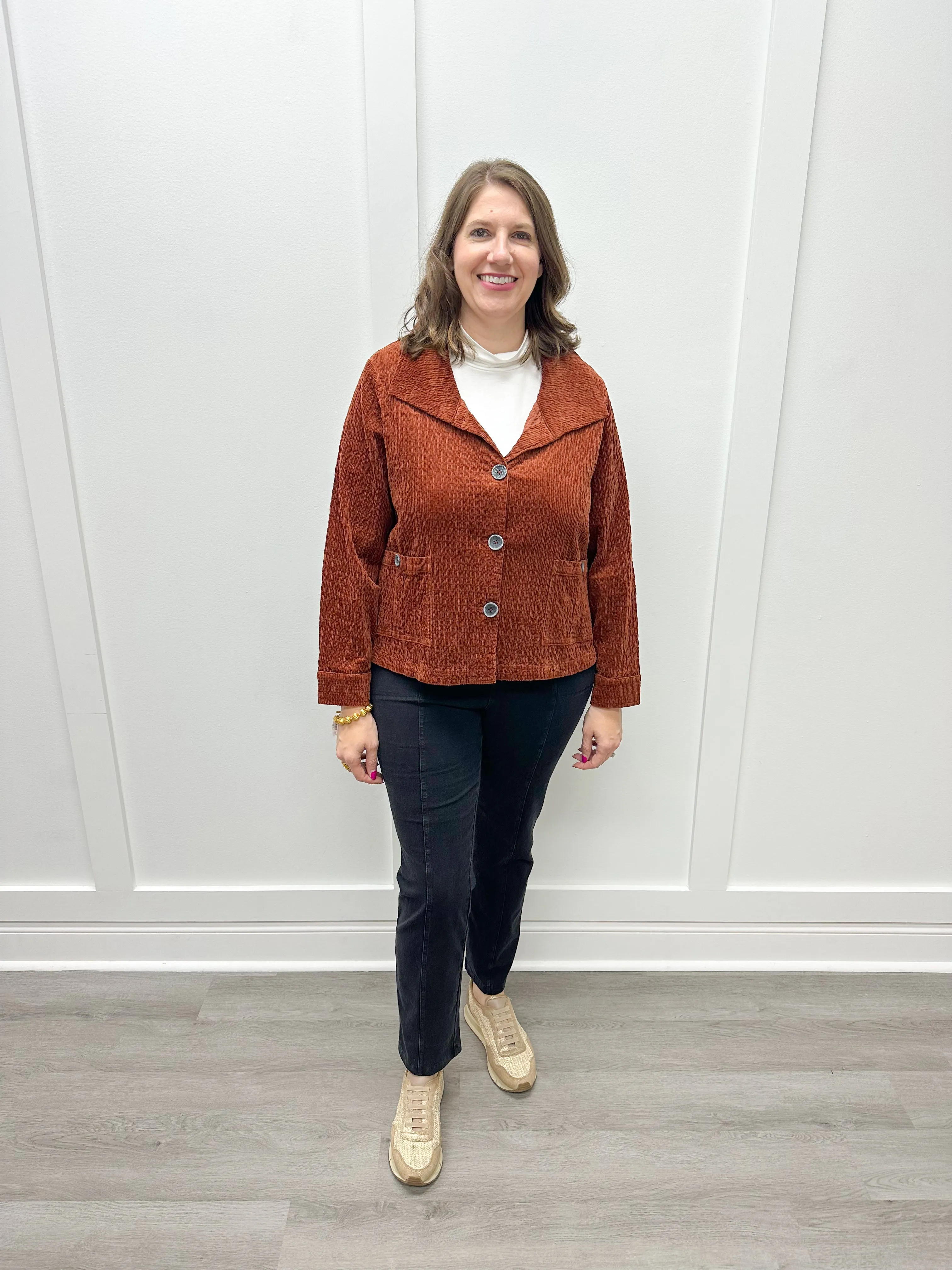 Rustic Stretch Cord Cargo Jacket - Ginger