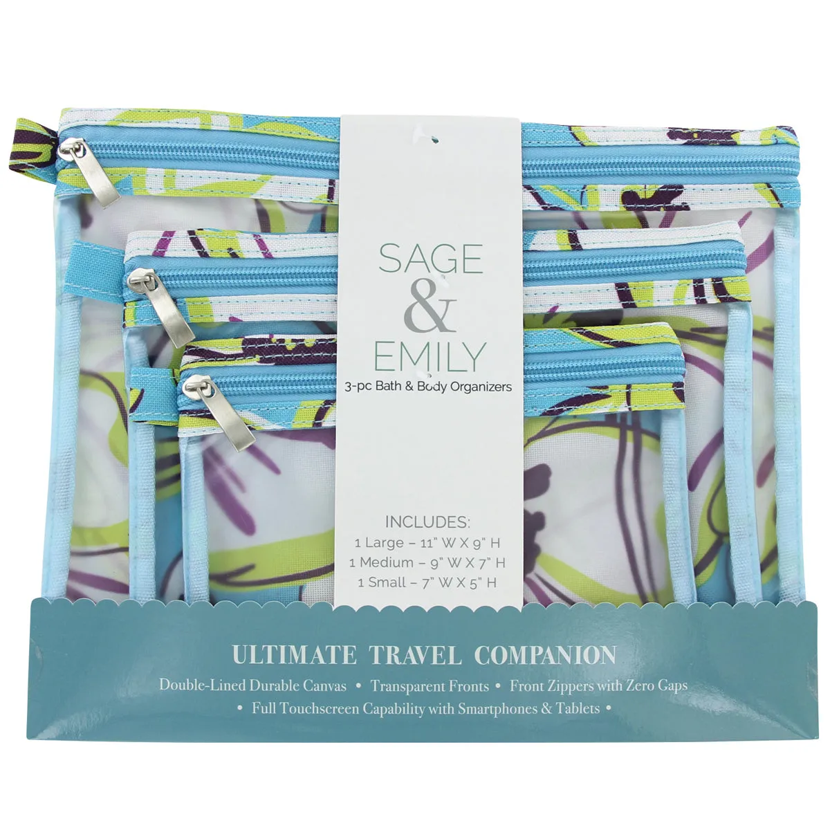 Sage N Emily 3PK Zip Organizer